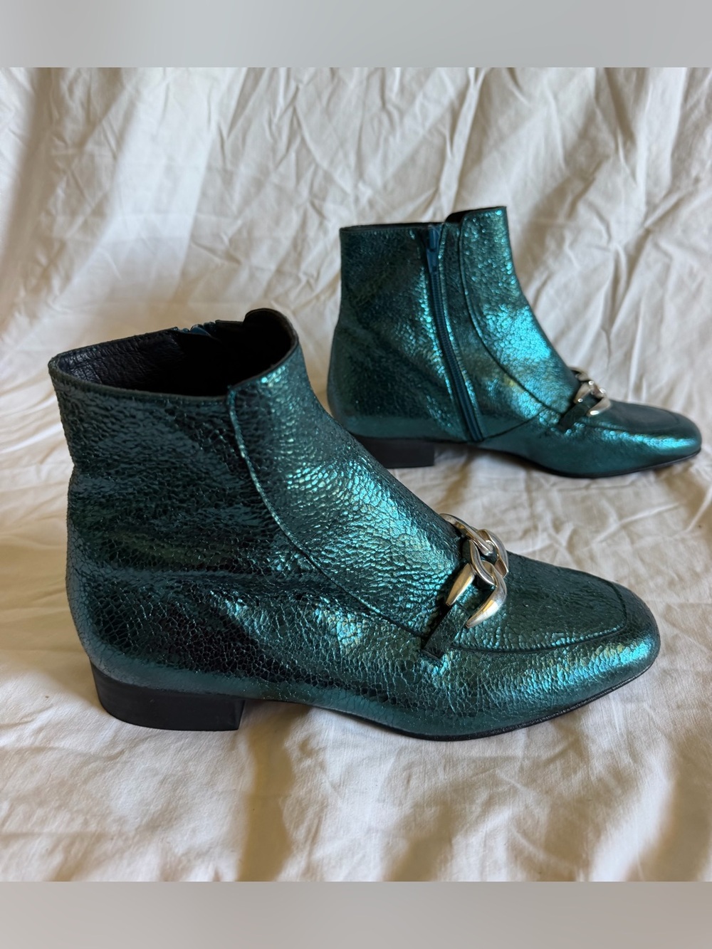 Free People Emerald City Chain Ankle Boots size 38